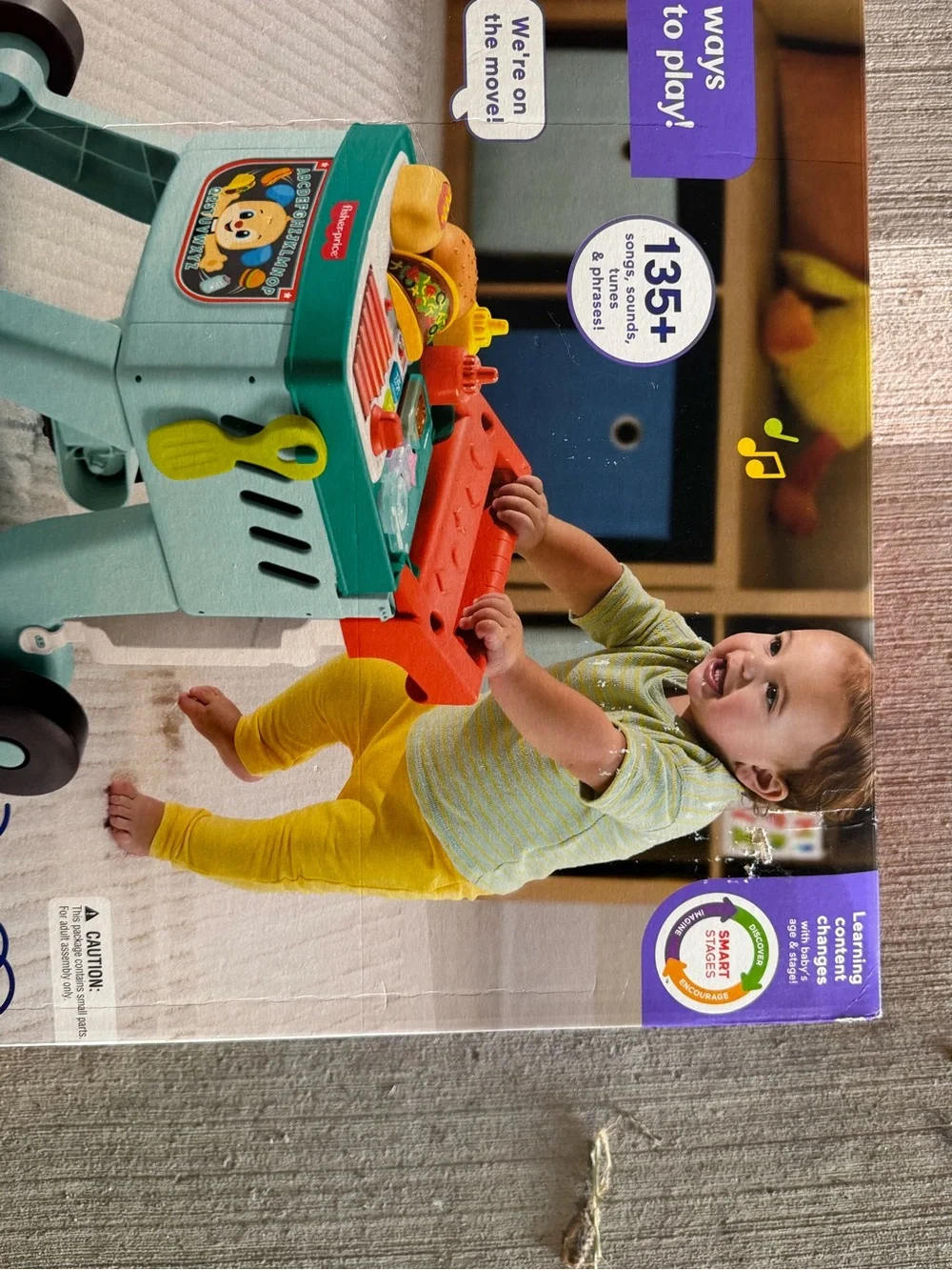 Fisher-Price Laugh & Learn 4-in-1 Snack Cart Walker - Teal, Orange, Yellow